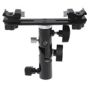 Dual Hot Shoe Flash Bracket Mount w/ Umbrella Socket for Studio Video Photo