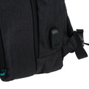 Business Water Resistant Laptop Backpack Camera Bag with USB Charging Port Black
