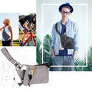 Lightweight Sling Bag Outdoor Multipurpose Sports Daypack w/ Phone 7.9inch Tablet Pocket Black