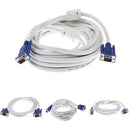 15Pin VGA 3+4 Adapter Monitor M/M Male to Male Cable Cord for PC 4.92ft