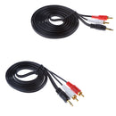 3.5mm to 2RCA Audio Auxiliary Aux Stereo Y Splitter Cable Cord for PC 5ft
