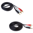 3.5mm to 2RCA Audio Auxiliary Aux Stereo Y Splitter Cable Cord for PC 5ft