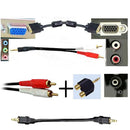 3.5mm to 2RCA Audio Auxiliary Aux Stereo Y Splitter Cable Cord for PC 5ft