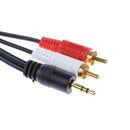 3.5mm to 2RCA Audio Auxiliary Aux Stereo Y Splitter Cable Cord for PC 5ft