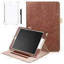 Card Holder Smart Case Cover&Touchpen&Screen Film for iPad Air1 /Air2 /9.7 Brown
