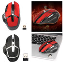 USB Wireless Mouse 2.4G Optical Adjustable 2400DPI Mice 8 Buttons for Laptop Red