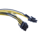 6 Pin Male to 2x PCIe 8Pin (6+2Pin) Male Graphics Video Card Cable Adapter