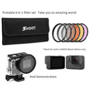 58mm Lens Filter Set UV+CPL+ ND2 +Yellow+ Red+Purple for Gopro Hero5 Balck