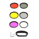 58mm Lens Filter Set UV+CPL+ ND2 +Yellow+ Red+Purple for Gopro Hero5 Balck