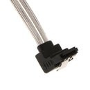 SATA III Cable 90 Degree 6Gbps Straight to Right HDD SSD Data Cable 60cm/2ft Silver