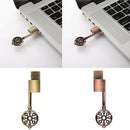 Metal USB Flash Pen Thumb Drive Memory Stick Vintage for Laptop Bronze 8GB