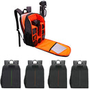 All in 1 Travel Camera Backpack w/Padded Shoulder Strap for Canon DSLR/SLR Mirrorless Camera Orange