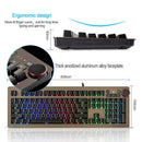 Ajazz 104 Keys LED Backlight Keyboard Wired USB Illuminated Ergonomic Gaming