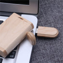 4GB Maple Wood Oval USB 2.0 Memory Stick Thumb Pen Flash Drive U-disk with Protective Case Box