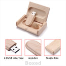 4GB Maple Wood Oval USB 2.0 Memory Stick Thumb Pen Flash Drive U-disk with Protective Case Box