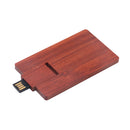 Wooden Redwood Slim Card Type USB2.0 Memory Stick Data Storage Flash Pen U Disk 32GB