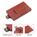 Wooden Redwood Slim Card Type USB2.0 Memory Stick Data Storage Flash Pen U Disk 32GB