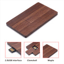Walnut Wooden Card Shaped USB 2.0 Memory Stick Flash Pen Drive for Laptop PC 64GB