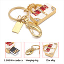 USB 2.0 Flash Drive Crystal Handbag Thumb Drives Pendrive Memory Stick for PC 16GB