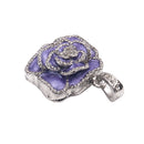 4GB Purple Crystal Rose Model Keychain Waterproof Alloy Mini USB Flash Drive High Speed Memory Stick U Disk for PC Laptop