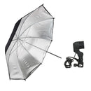EU Plug E27 Photo Studio Light Stand Mount Holder + 33''/83cm Flash Lighting Black Silver Reflective Umbrella Reflector Photography