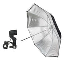 EU Plug E27 Photo Studio Light Stand Mount Holder + 33''/83cm Flash Lighting Black Silver Reflective Umbrella Reflector Photography