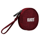 Waterproof Nylon Earphone USB Cable Charger Holder Zipper Bag Wallet Case Red