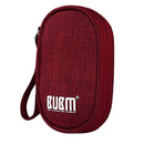 Portable Travel USB Cable Cord Earphones Flash Drive Bag Storage Soft Case Red