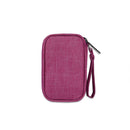 Anti-shock Travel Organizer Storage Bag Case for USB Cable U Disk Earphone Rose Red