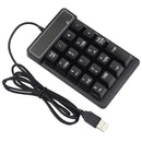 Ergonomic USB Wired 19 Keys Number Keypad Numeric Keyboard for Tablet Laptop Notebook