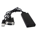 VGA to HDMI Scaler Converter with USB Audio Cable for TV DVD Laptop Monitor