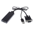 VGA to HDMI Scaler Converter with USB Audio Cable for TV DVD Laptop Monitor