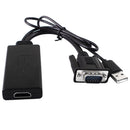 VGA to HDMI Scaler Converter with USB Audio Cable for TV DVD Laptop Monitor