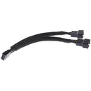 2 x 4 pin Fan Y Splitter Power Extension Cable 2 Fans Splitter Lead All Black Sleeved