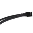 2 x 4 pin Fan Y Splitter Power Extension Cable 2 Fans Splitter Lead All Black Sleeved
