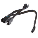 4 pin PMW PC Fan to 3ways Y Splitter Cable Black Sleeved Extension Wire