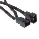 4 pin PMW PC Fan to 3ways Y Splitter Cable Black Sleeved Extension Wire