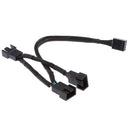 4 pin PMW PC Fan to 3ways Y Splitter Cable Black Sleeved Extension Wire