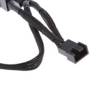 4 pin PMW PC Fan to 3ways Y Splitter Cable Black Sleeved Extension Wire