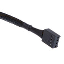 4 pin PMW PC Fan to 3ways Y Splitter Cable Black Sleeved Extension Wire