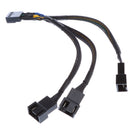 15cm 4 pin 3 ways Y Splitter Computer PC Fan Power Cable Wire Black Sleeved