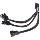 15cm 4 pin 3 ways Y Splitter Computer PC Fan Power Cable Wire Black Sleeved