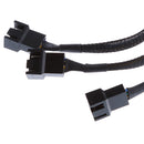 15cm 4 pin 3 ways Y Splitter Computer PC Fan Power Cable Wire Black Sleeved