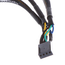 15cm 4 pin 3 ways Y Splitter Computer PC Fan Power Cable Wire Black Sleeved