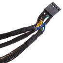 15cm 4 pin 3 ways Y Splitter Computer PC Fan Power Cable Wire Black Sleeved