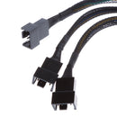 15cm 4 pin 3 ways Y Splitter Computer PC Fan Power Cable Wire Black Sleeved