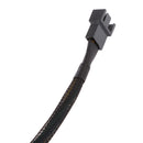 30cm 4Pin PWM Fan Cable Extension Male To Female Black Sleeved Braided