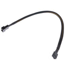 30cm 4Pin PWM Fan Cable Extension Male To Female Black Sleeved Braided