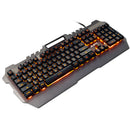 Wired Gaming Keyboard Mechanical Feel Keys Multimedia Backlit w/Phone Holder- Gray