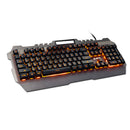 Wired Gaming Keyboard Mechanical Feel Keys Multimedia Backlit w/Phone Holder- Gray